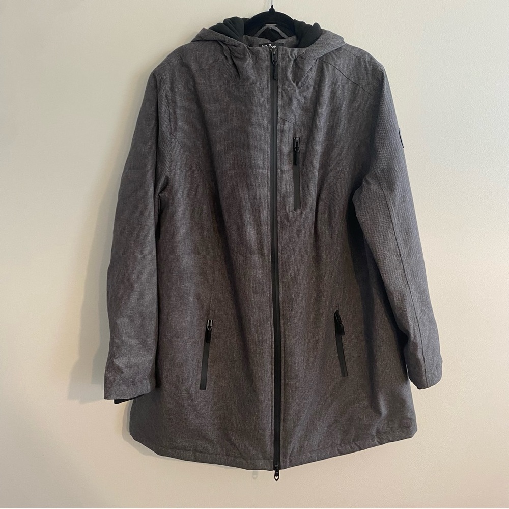 Ulla Popken Functional Fleece Charcoal Hooded Women’s Jacket,